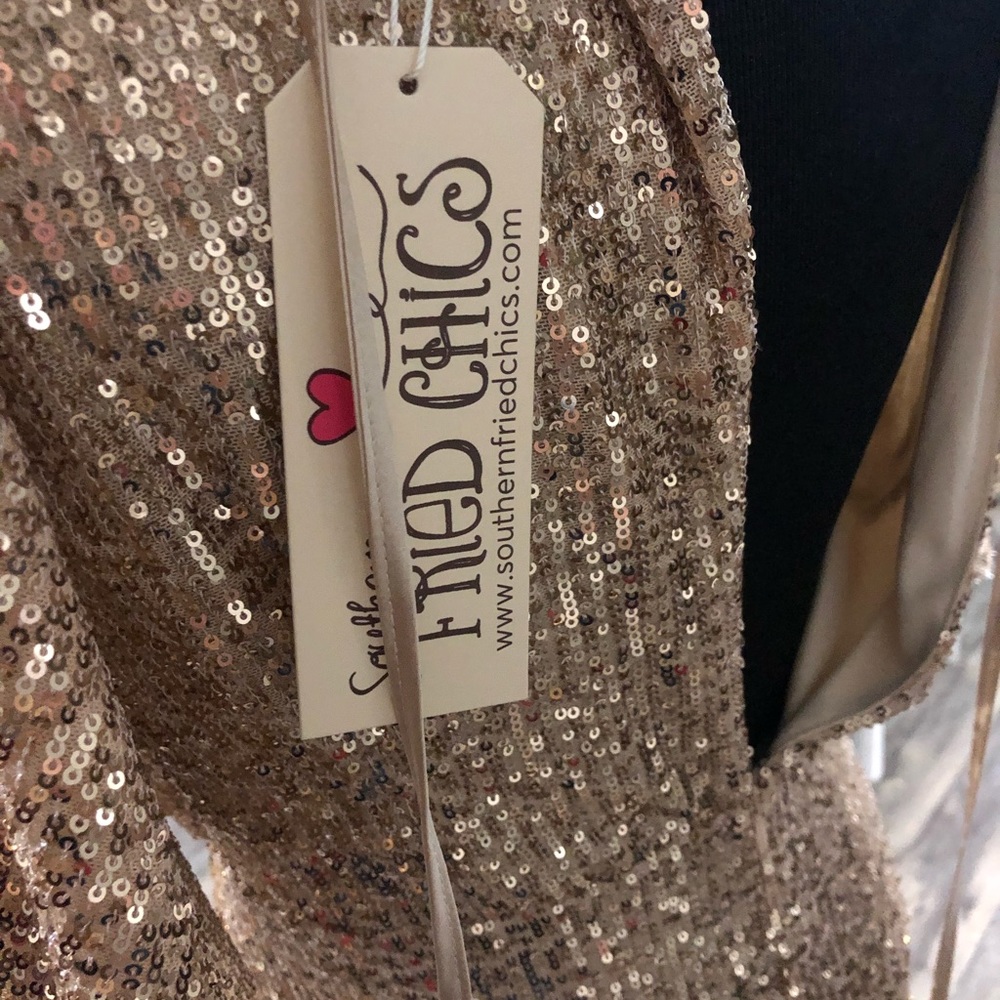 southern fried chics gold sparkly dress - Picture 5 of 6